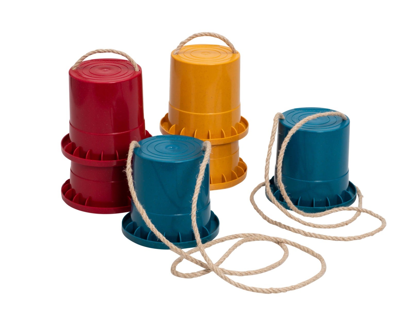 Kleurrijke loopklossen bioplastic (blauw, rood, geel)