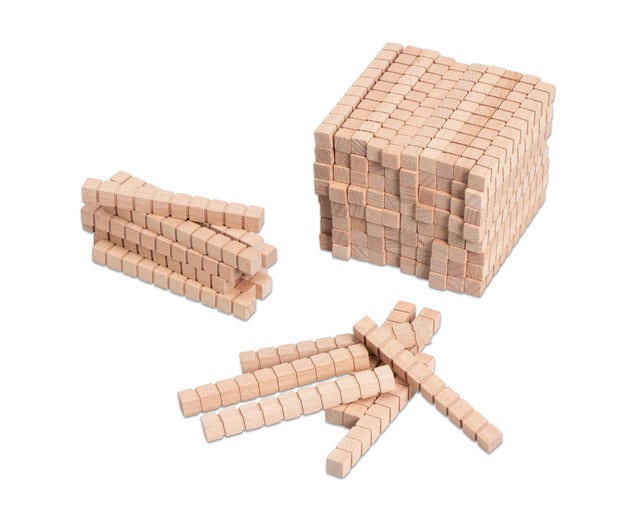 Rekenen - Houten Kubus - 100 x tiental