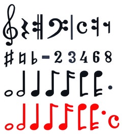 Magnetische muzieknoten (zwart/rood)
