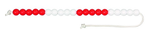 Docenten rekenketting 20 kralen rood/wit