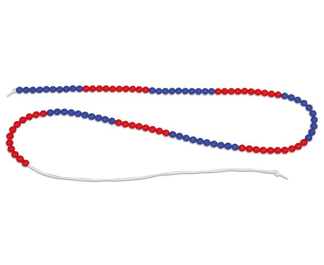 Leerling rekenketting 100 kralen rood/blauw