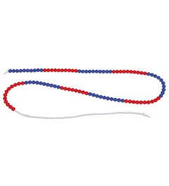 Leerling rekenketting 100 kralen rood/blauw