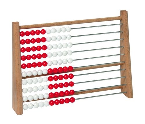 Leerling telraam tot 100 (5 rijen rood/wit - 5 rijen wit/rood)