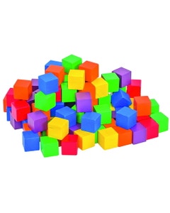 Gekleurde houten blokken (2 x 2 cm)