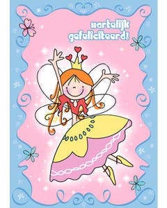 Set van 20 miniposters (A4 kaarten) dansende prinsessen verjaardagskaarten