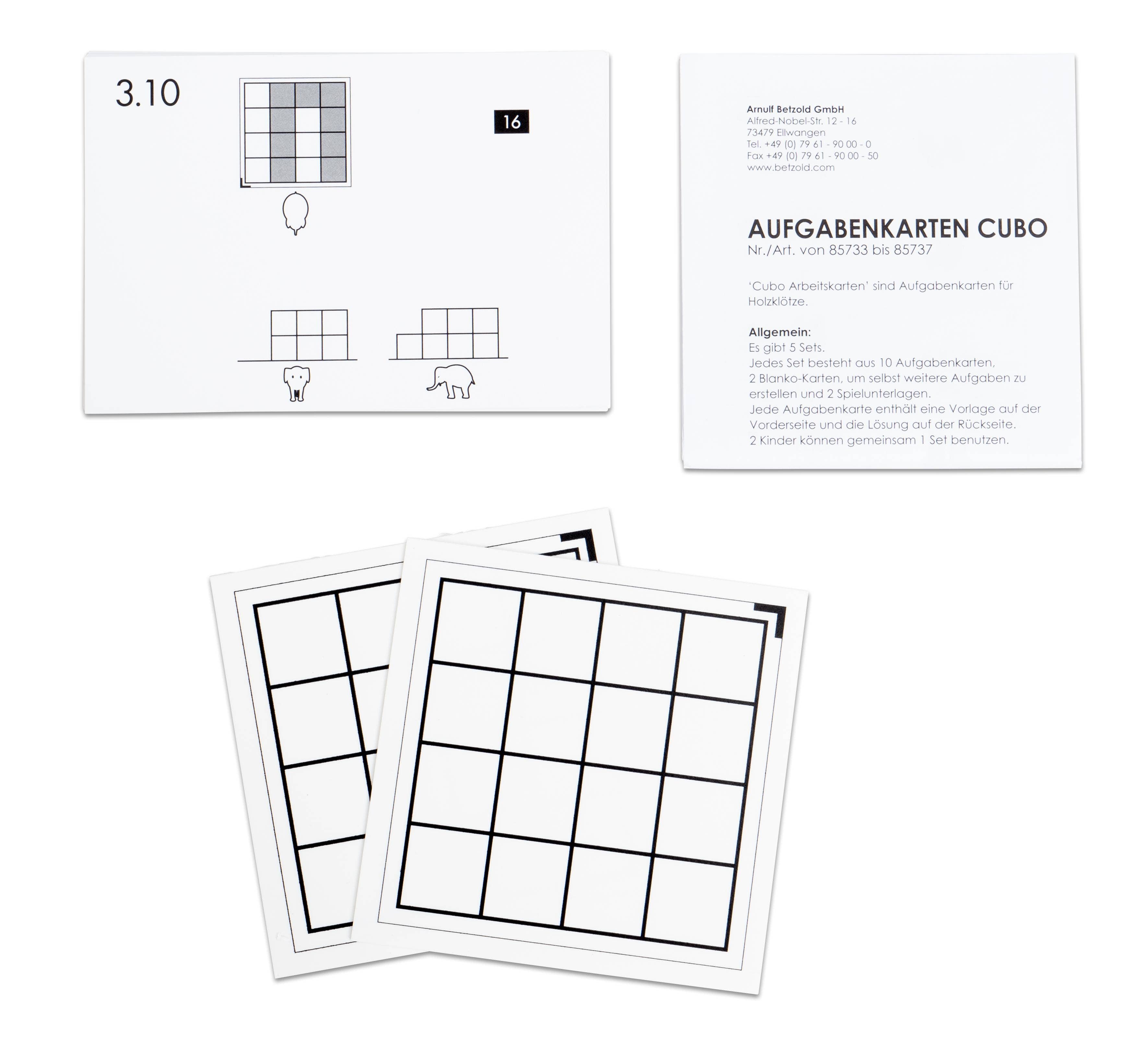 Cubo 3D werkkaarten voor het 3D inzicht moeilijkheidsgraad 3