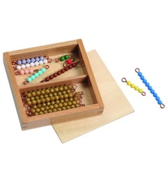 Montessori reken kralenstaafjes; kleuren trap 1-9
