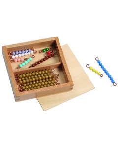 Montessori reken kralenstaafjes; kleuren trap 1-9
