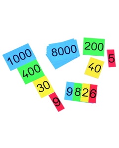 40 kartonnen kaartjes met aantallen