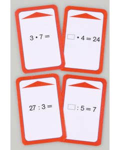 Kaarten voor de magische hoed (vermenigvuldigen- delen en de tafels van 2- 3- 4- 5 en 10)