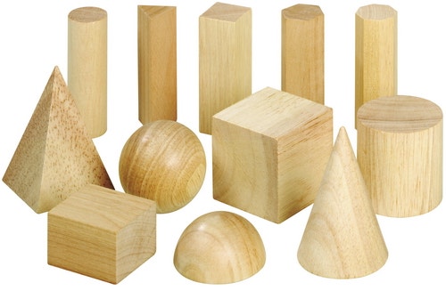 Houten geometrische blokken (12 stuks)