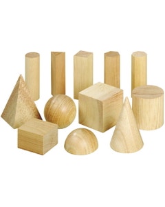 Houten geometrische blokken (12 stuks)