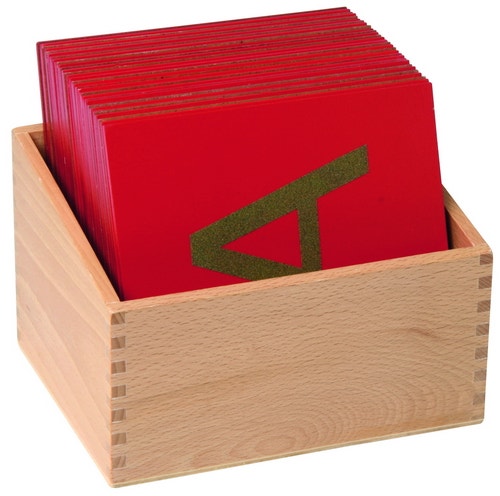 Opbergdoos zandpapier letters