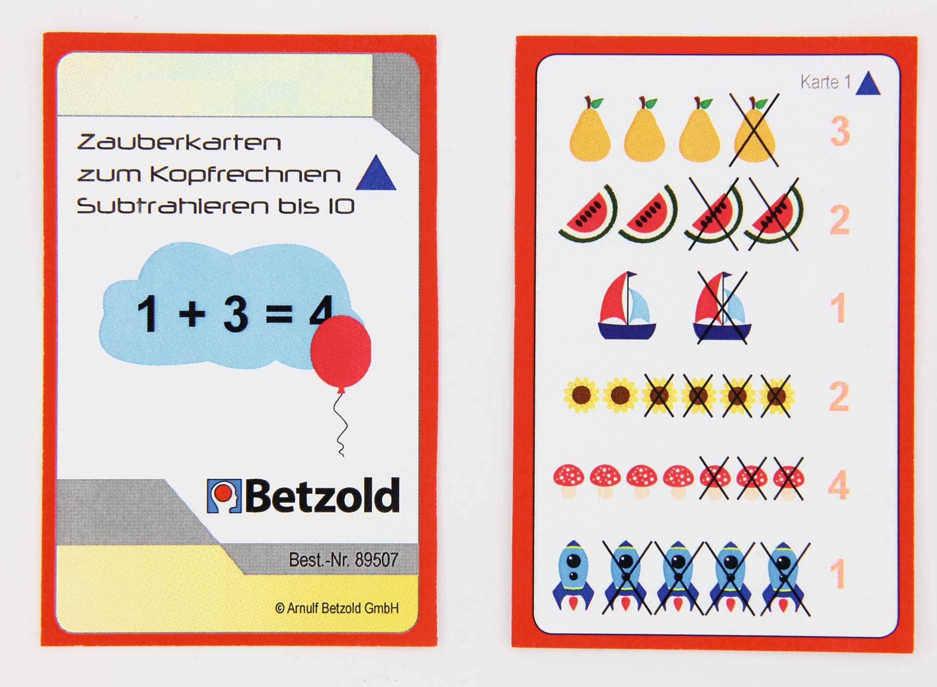 Magische kaarten (aftrekken 0 tot 10)
