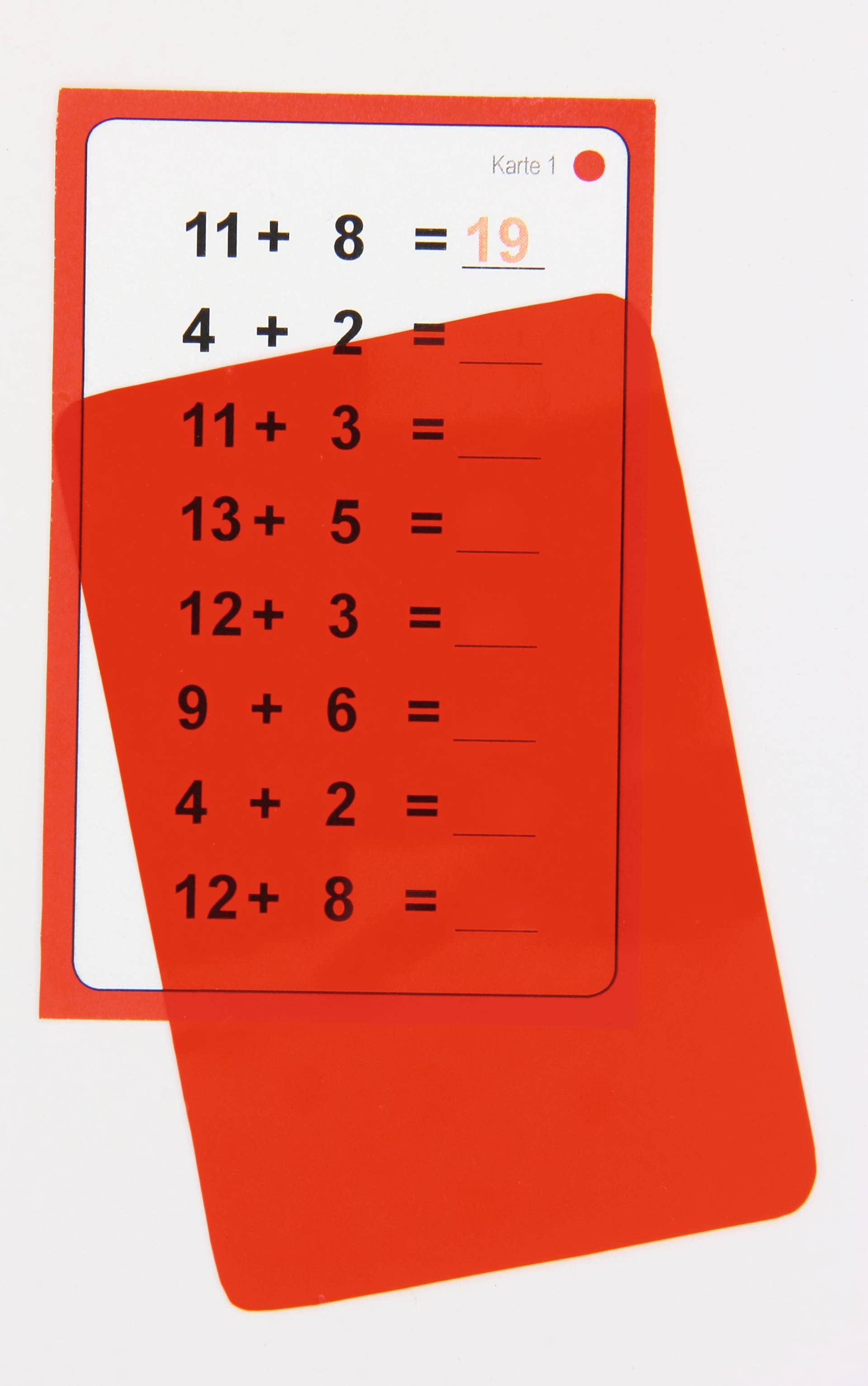 Magische kaarten (optellen en aftrekken tot 20 met hergroepering van de tientallen)