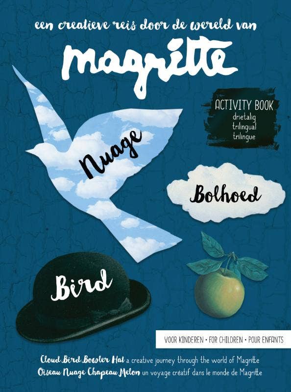Magritte activity book voor kinderen - nuage; bolhoed; bird