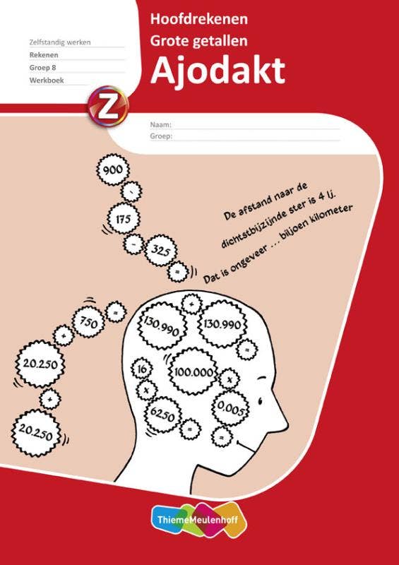 Ajodakt - Rekenen - Hoofdrekenen - grote getallen - groep 8 - werkboek (5 stuks)