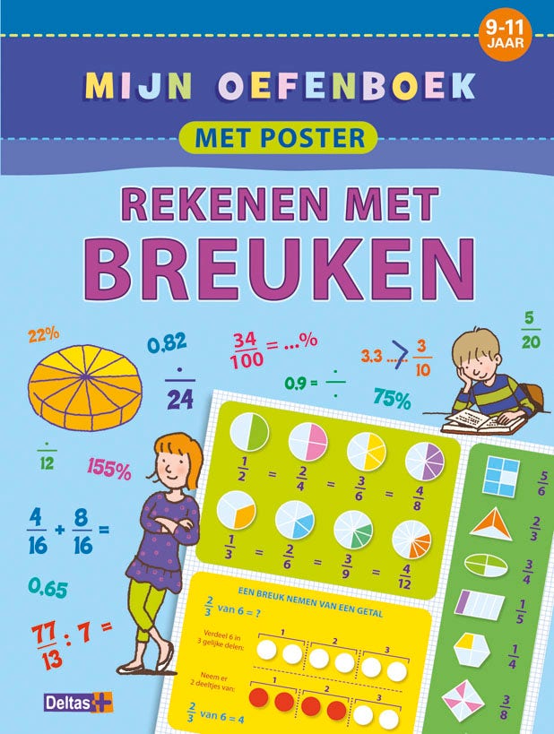 Mijn oefenboek met poster: rekenen met breuken