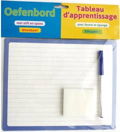 Oefenbord met stift en spons (uitwisbaar)