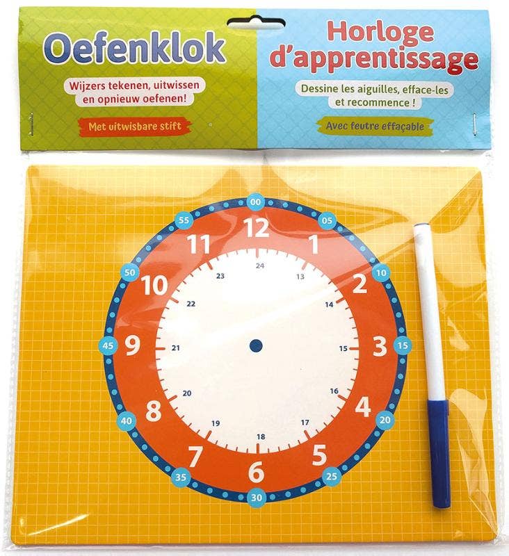 Oefenklok met uitwisbare stift