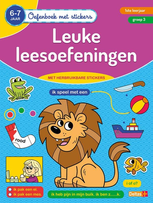 Oefenboek met stickers - Leuke leesoefeningen 6-7 jaar - 1ste leerjaar - groep 3