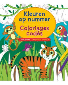 Kleuren op nummer - Lieve dieren / Coloriages codés - Les gentils animaux