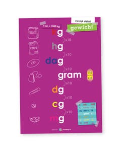 Poster metriek stelsel gewichtsmaten - Lesmaatje