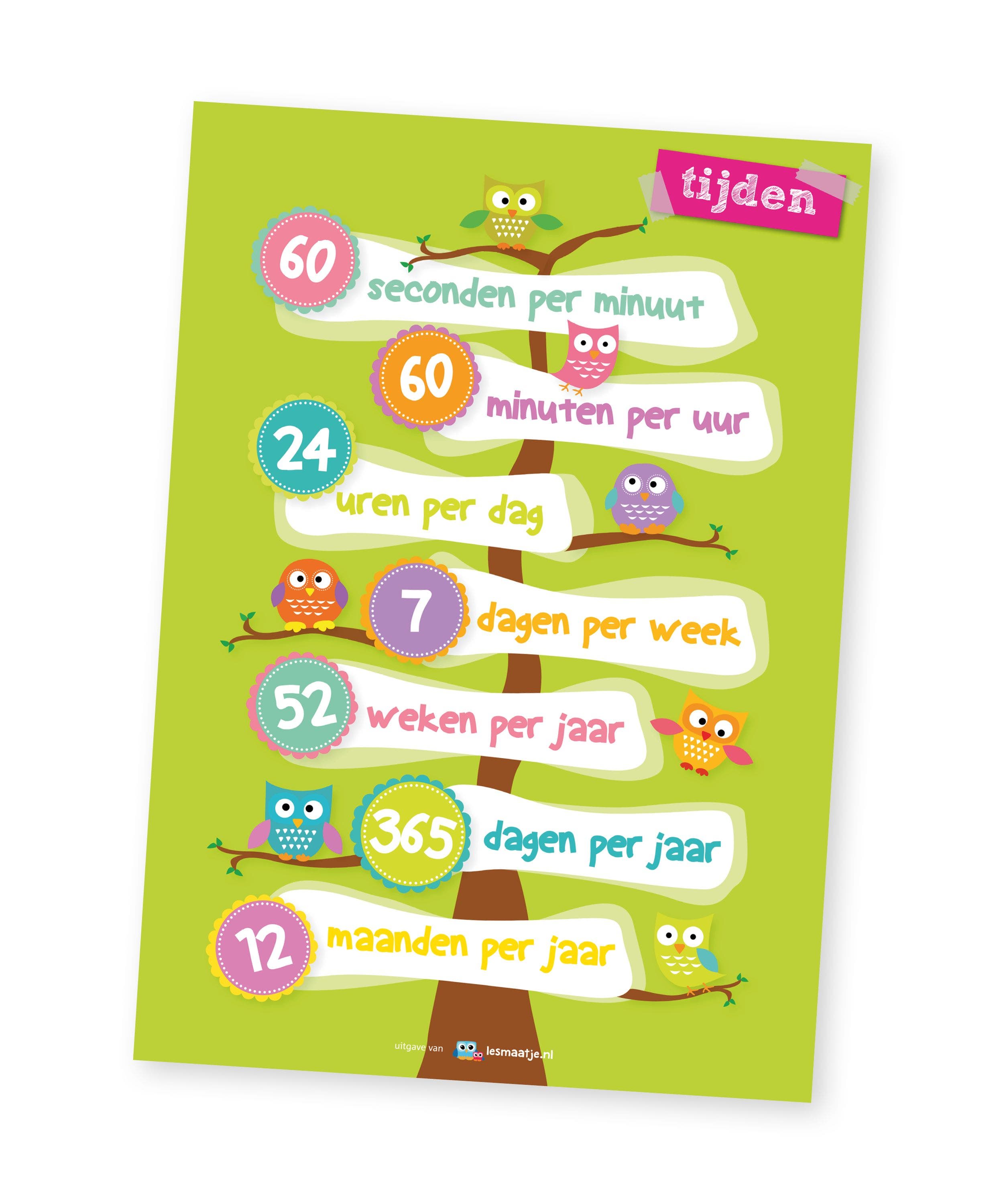 Poster rekenen tijden - Lesmaatje