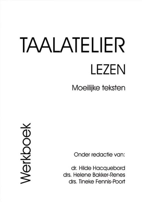 Taalatelier Moeilijke teksten Werkboek