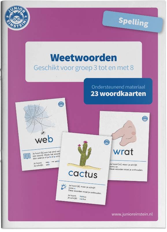 weetwoorden geschikt voor groep 3 tot en met 8