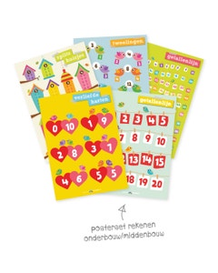 Set rekenposters middenbouw (5 stuks) - Lesmaatje