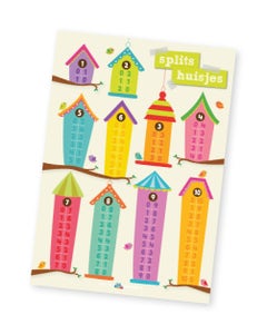 Poster rekenen middenbouw splits huisjes - Lesmaatje