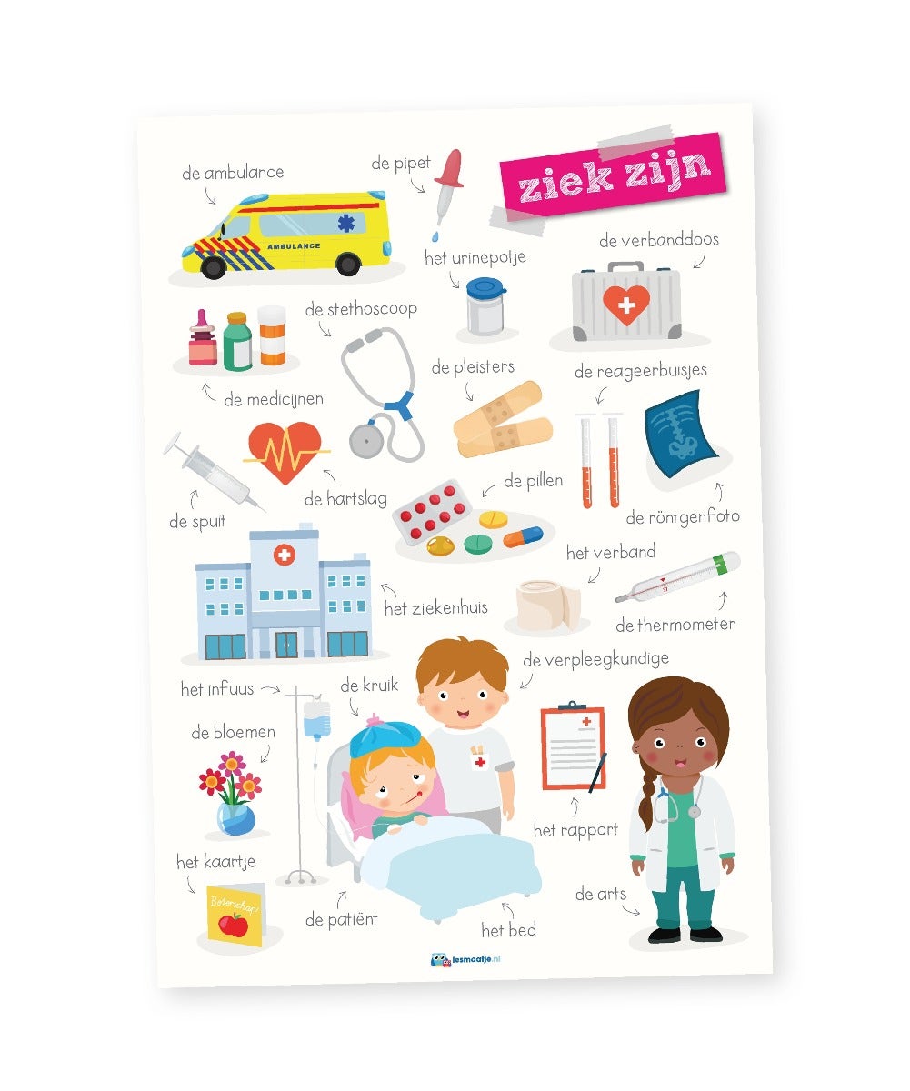 Poster Ziek zijn - Lesmaatje