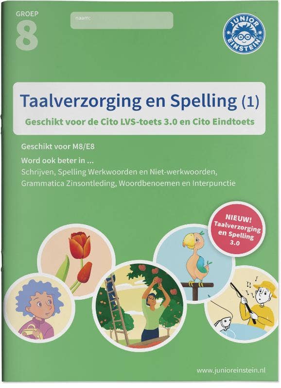 Oefenboek - Taalverzorging en Spelling geschikt voor de LVS-toets 3.0 (M8) en de Cito Eindtoets (E8