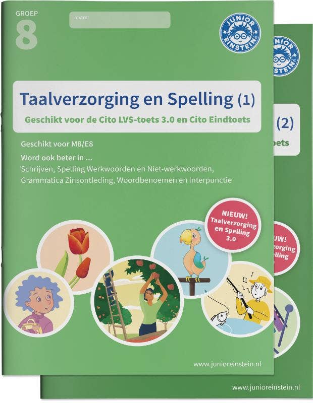 Taalverzorging en Spelling Cito Oefenboeken - Deel 1 en 2 - Groep 8