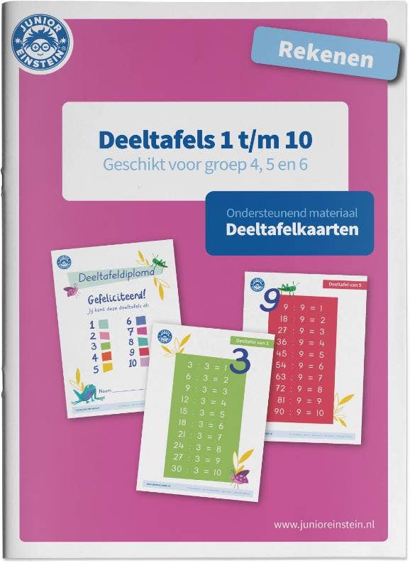 Deeltafelkaarten 1 t/m 10 rekenen geschikt voor groep 4; 5 en 6