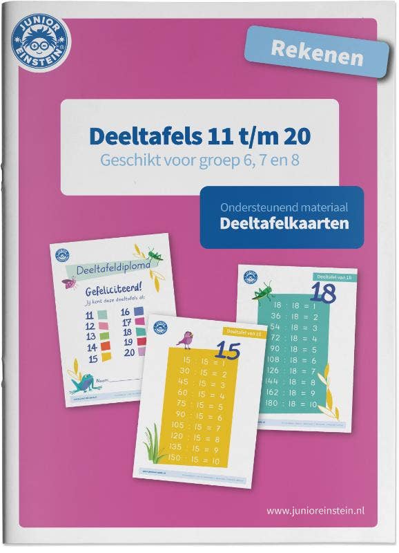 Deeltafels 11 tot en met 20 Geschikt voor de groepen 6; 7 en 8