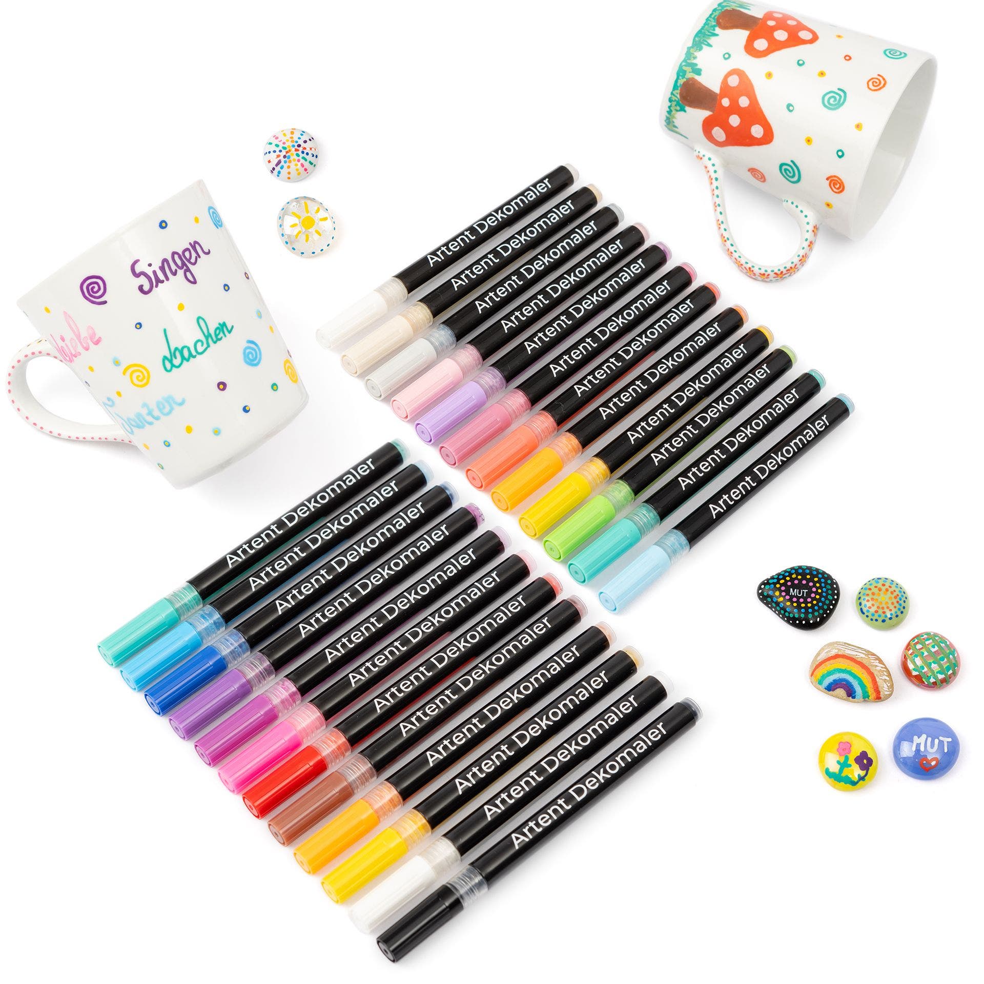 Acrylverf markers | Basis- en pastelkleuren (set van 24)