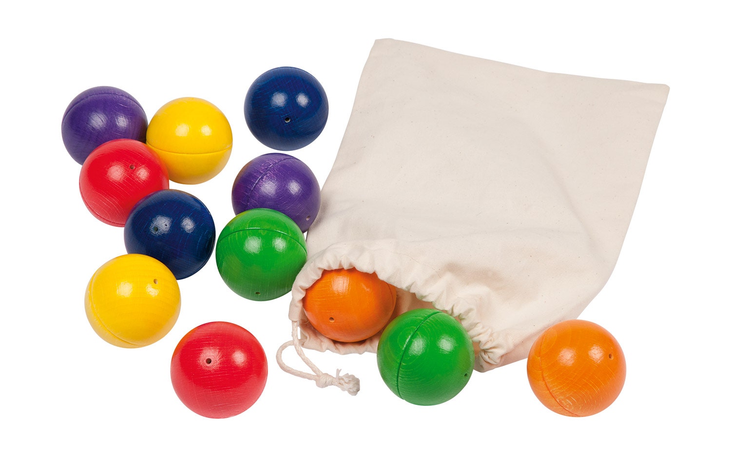 Akoustische ballen | Hout | 12-delig | 6 kleuren