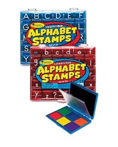 alfabet stempel set kleine letters hoofdletters en inkt