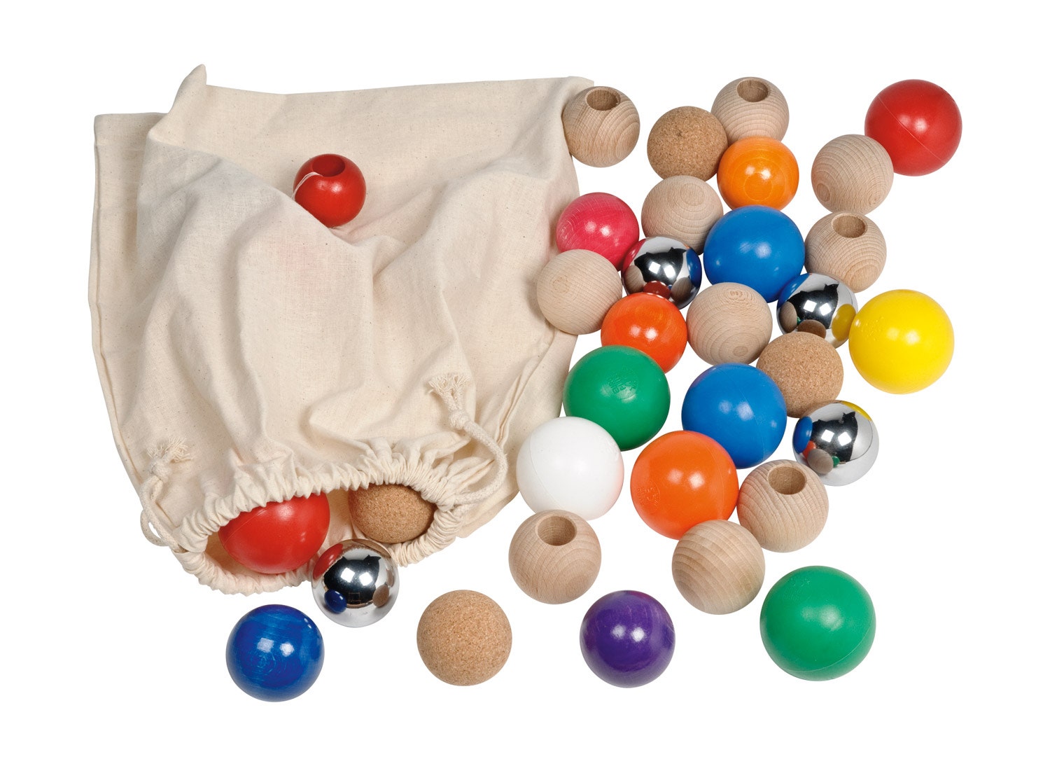 Ballen en bollen in katoenen zakje | 36 stuks