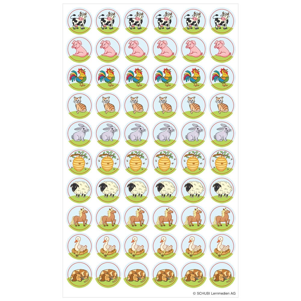 Schubi Beloningsstickers: Boerderijdieren