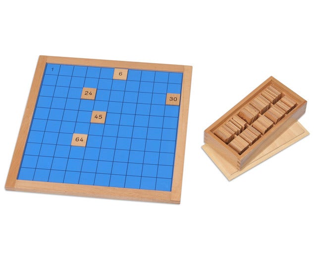 Montessori honderdveld met getalkaartjes