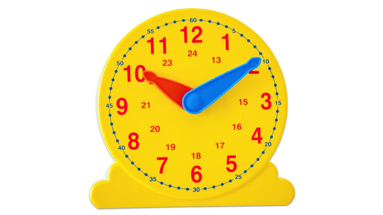 Leerlingenklokje 24-uurs synchroon - geel