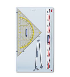 Bordset II Geodriehoek 80cm, bordpasser, aanwijsstok en bordliniaal