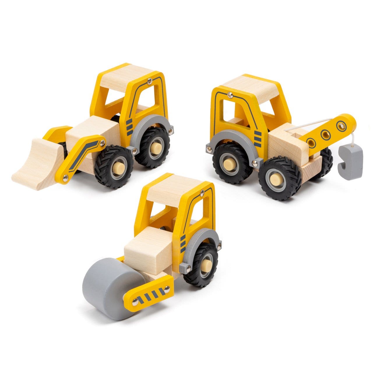 Speel bouwvoertuigen | Hout | 3-delig