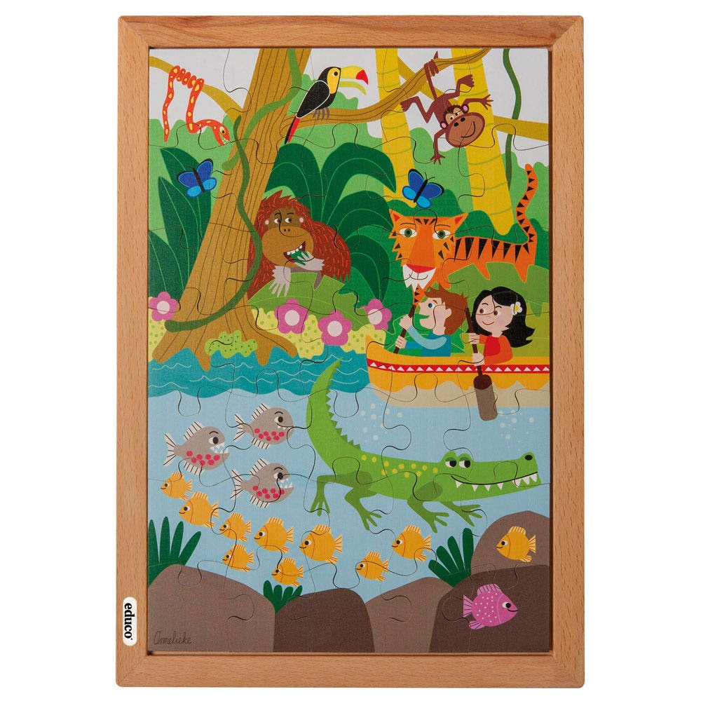 Boven- en onderpuzzel | In de jungle