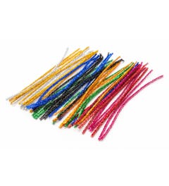 Chenilledraad in 8 glitterkleuren | Ø 7 mm | 30 cm (50 st.)