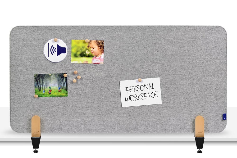 Concentratiescherm akoestisch | Klemmen | Grijs (60 x 120 cm)