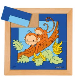 Dierenpuzzels 'Moeder en kind' - Aap (8 stukjes)